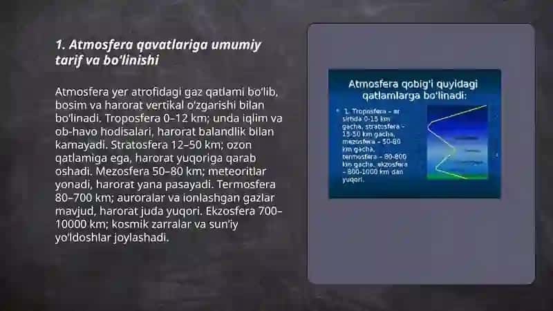 Atmosfera qavatlariga tarif 3