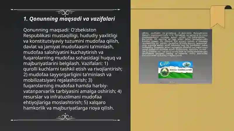 Mudofa toʻgʻrisida Oʻzbekiston respublikasining qonuni 3