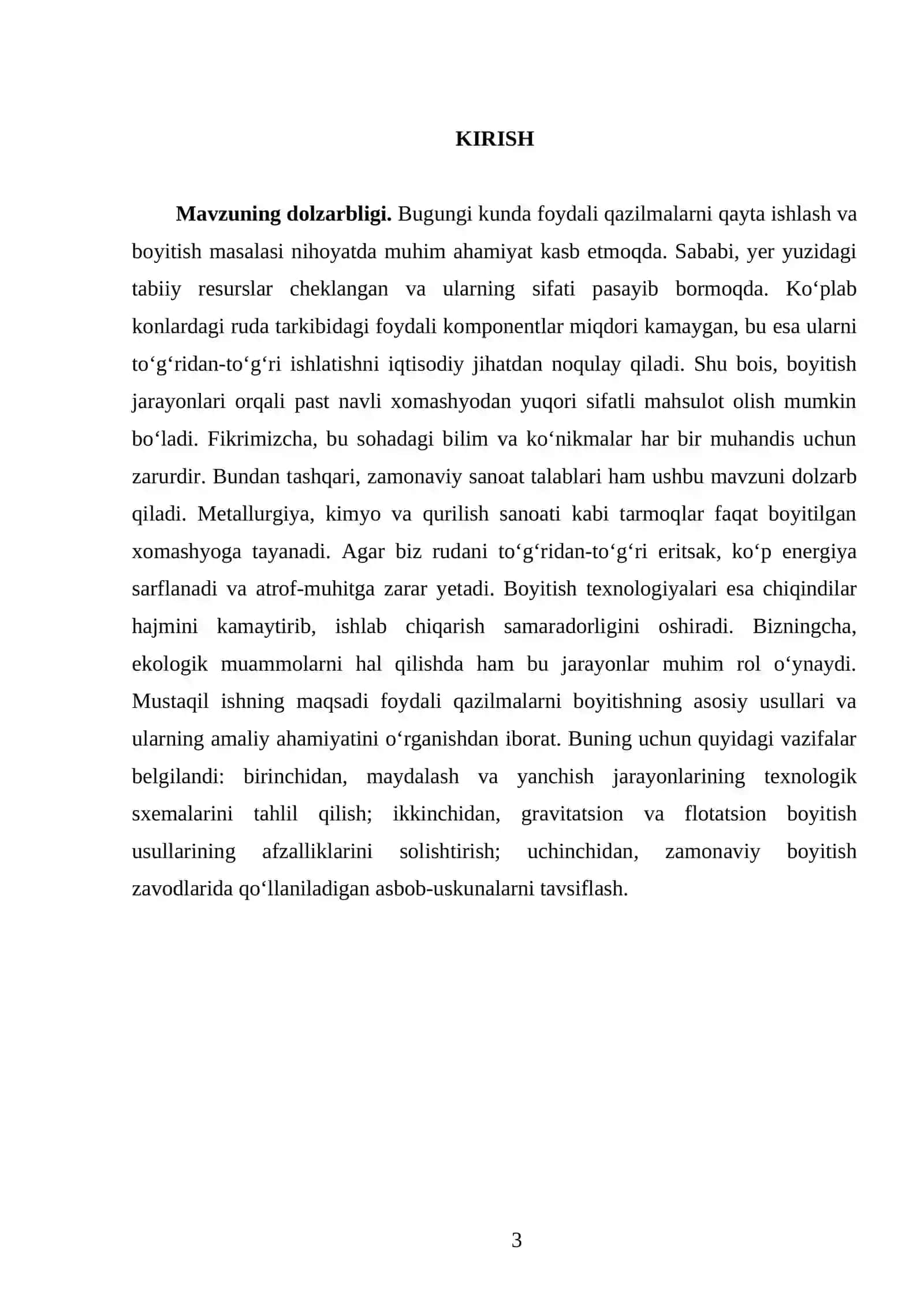 Foydali qazilmalarni qayta ishlash va boyitish asoslari 3