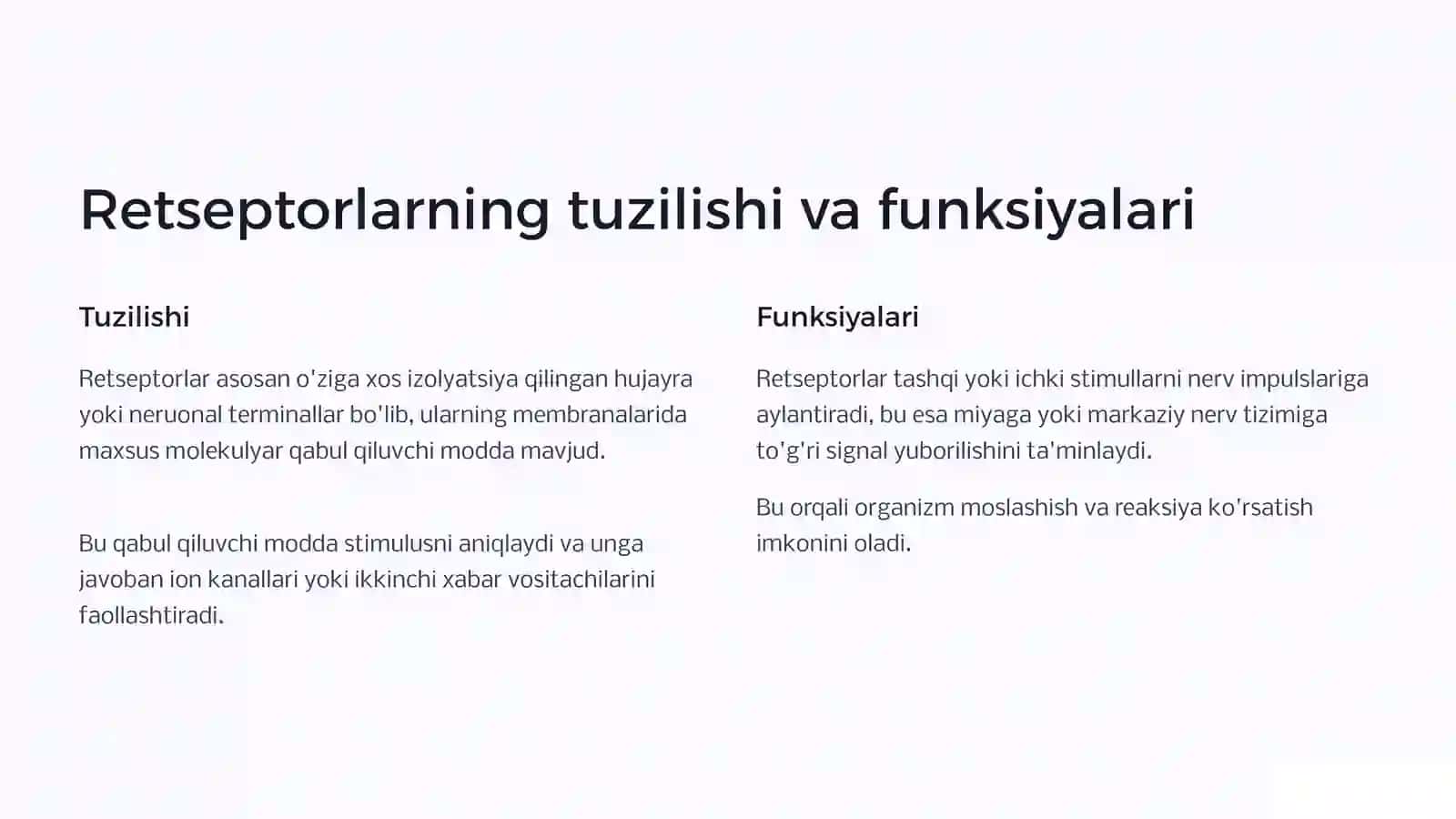 Retseptorlar fiziologiyasi 3