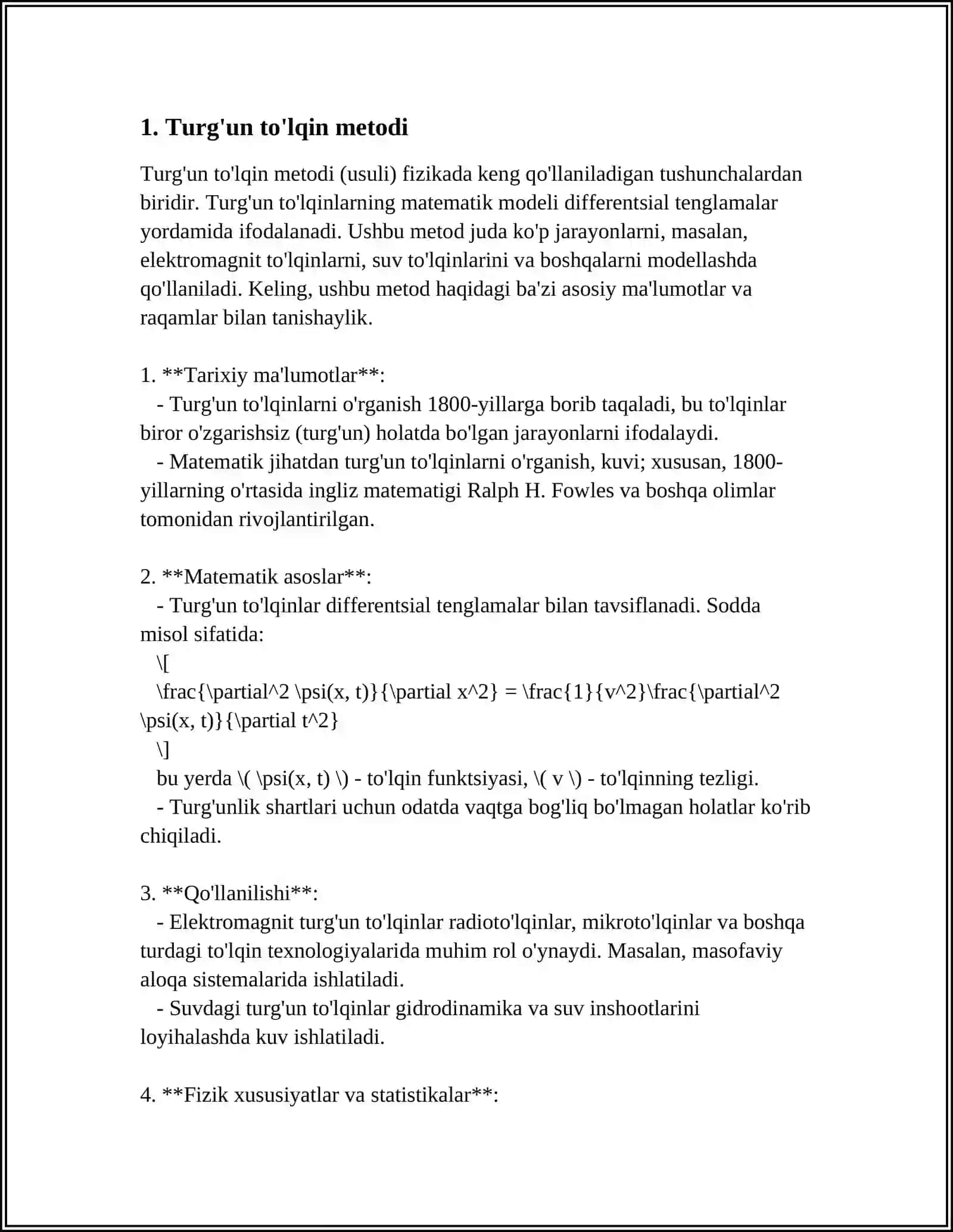 TURG'UN TO'LQIN METODI BILAN HAVODA TOVUSH TARQALISHI TEZLIGINI ANIQLASH 3