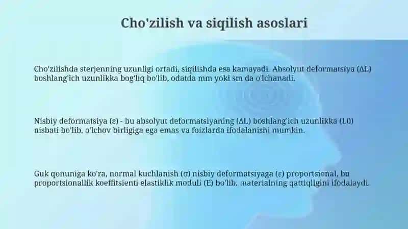 Cho‘zilish va siqilish asoslari 3