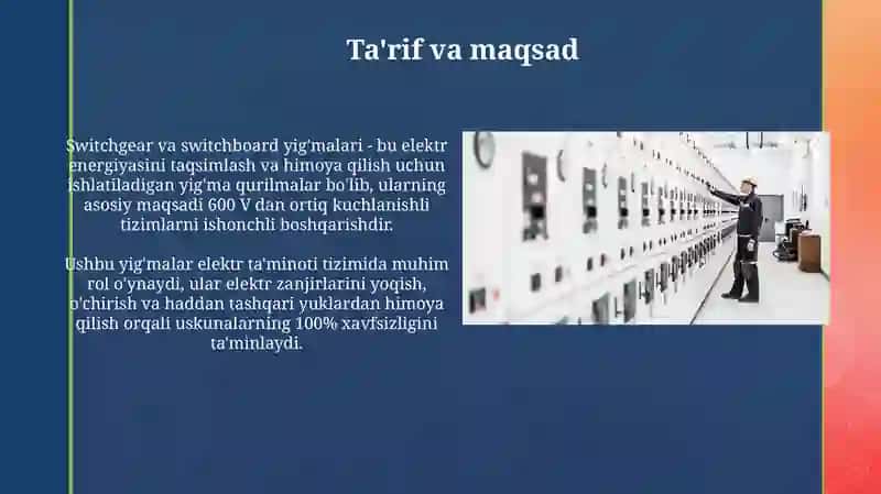 Kammutatsion apparatlari va kamplekt taqsimlovchi qurulmalar 3