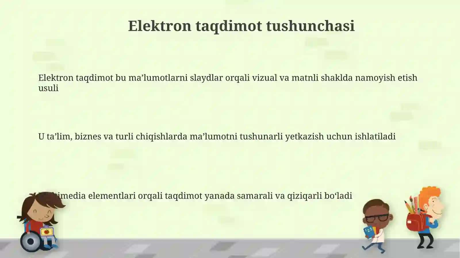 Elektron taqdimotlarni yaratish va qayta ishlash vositalari 3