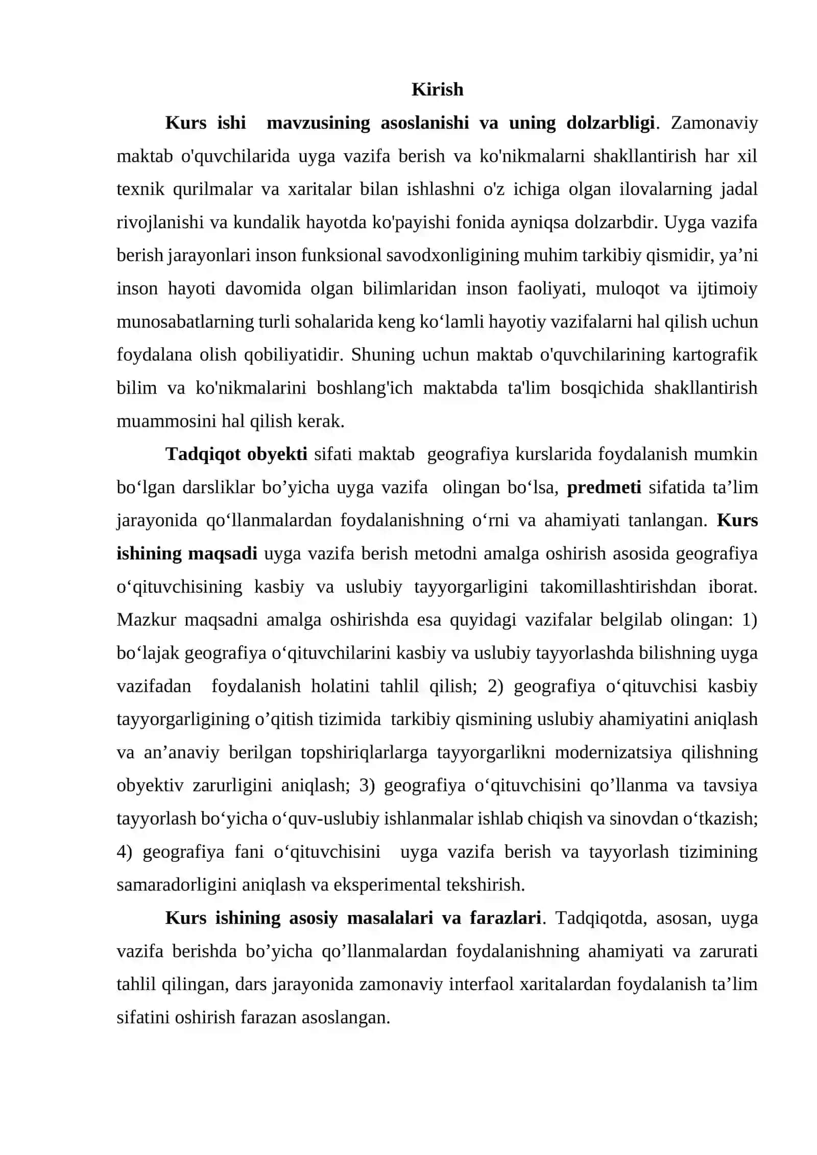 Geografiya o’qitish tizimida o’quvchilar uchun uyga vazifa 3
