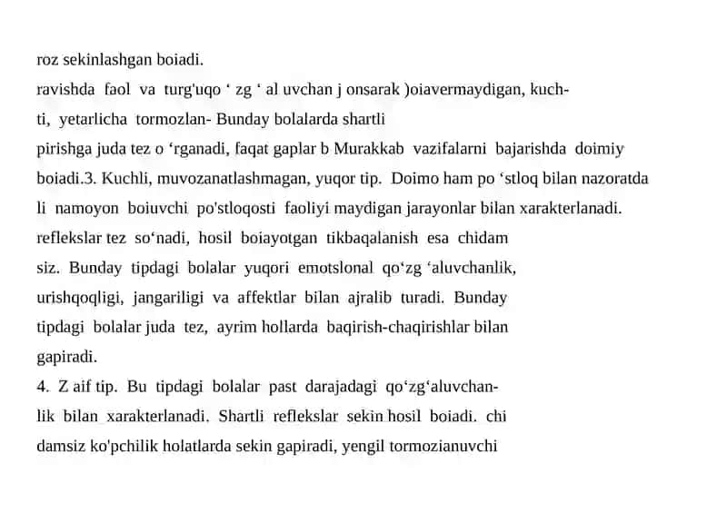 Bolalarda Oliy Asab Faoliyati Tiplari 3
