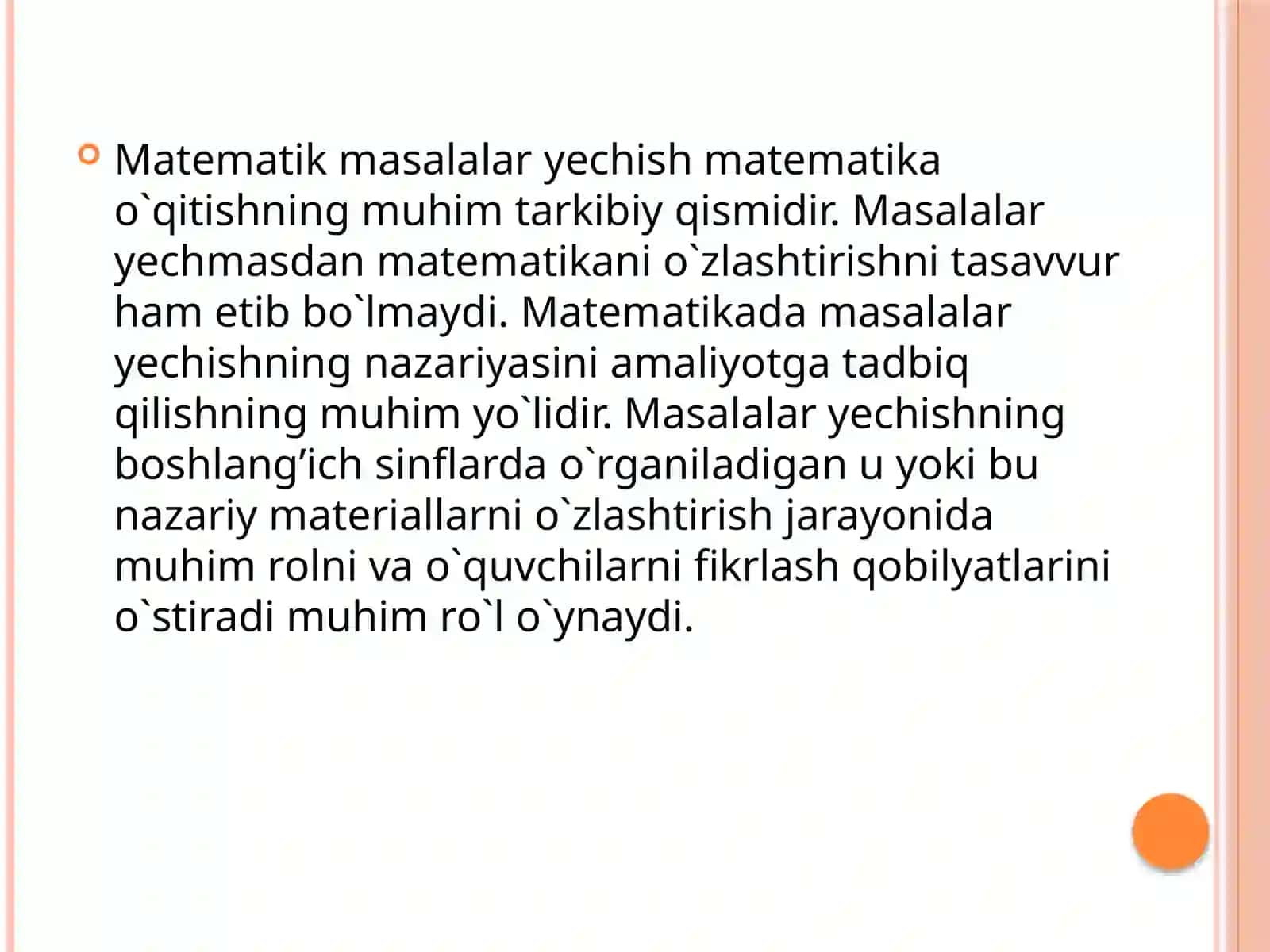 Boshlang’ichsinflarda matematika ni o‘qitish metodikasi 3