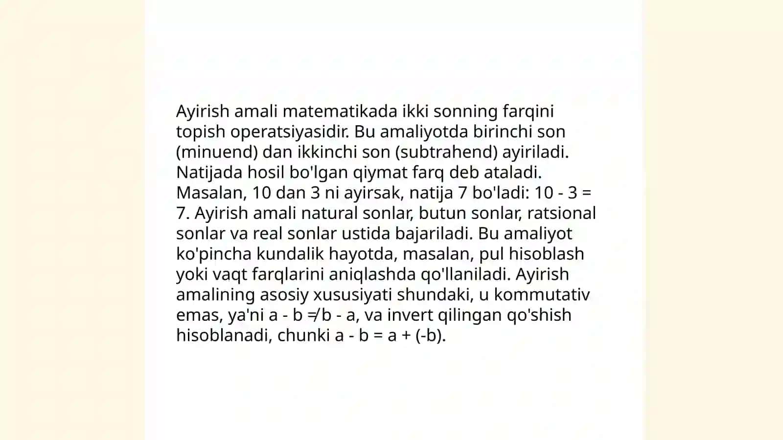 Ayirish va bo'lishning ta'rifi 3