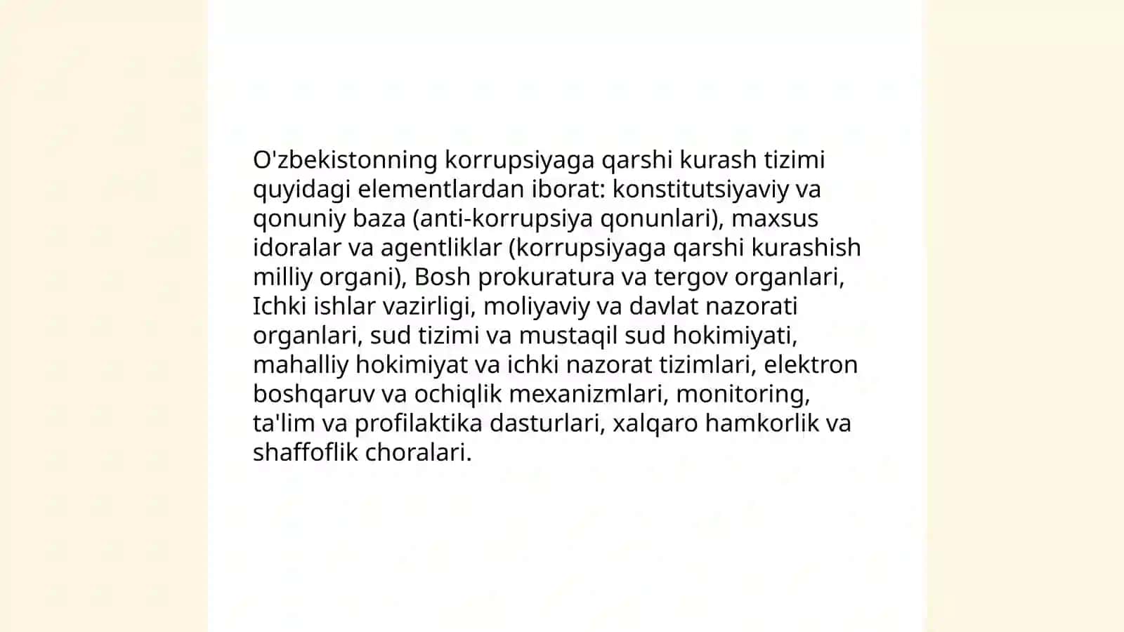 O'zbekistonning korrupsiyaga qarshi kurash tizimi va institutsional tuzilmasi 3