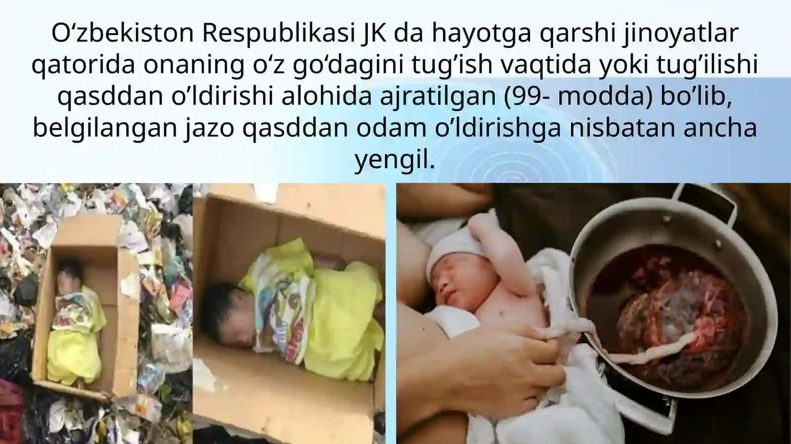 Yangi tug‘ilganlik tushunchasi. Pre-, intra- va postnatal davrlarda go‘daklar o‘limining xususiyatlari. 3
