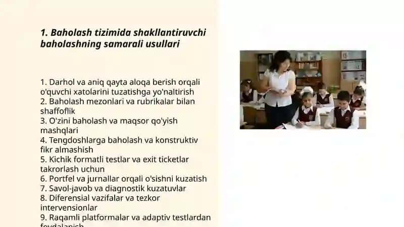 Baholash tizimini samarali usullarini yaratish 3