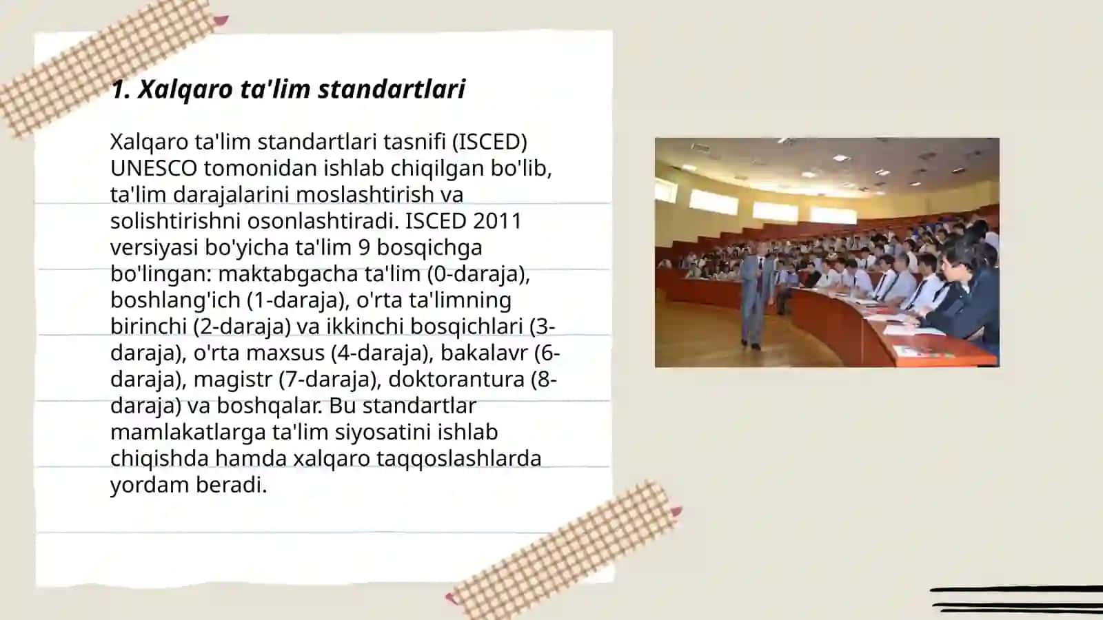 Xalqaro Ta'lim Standartlari 3