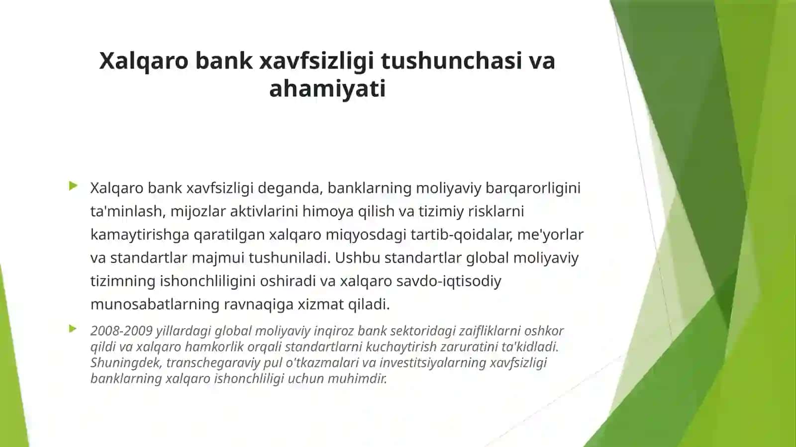 Bank ishidagi xalqaro xavfsizlik standartlari 3