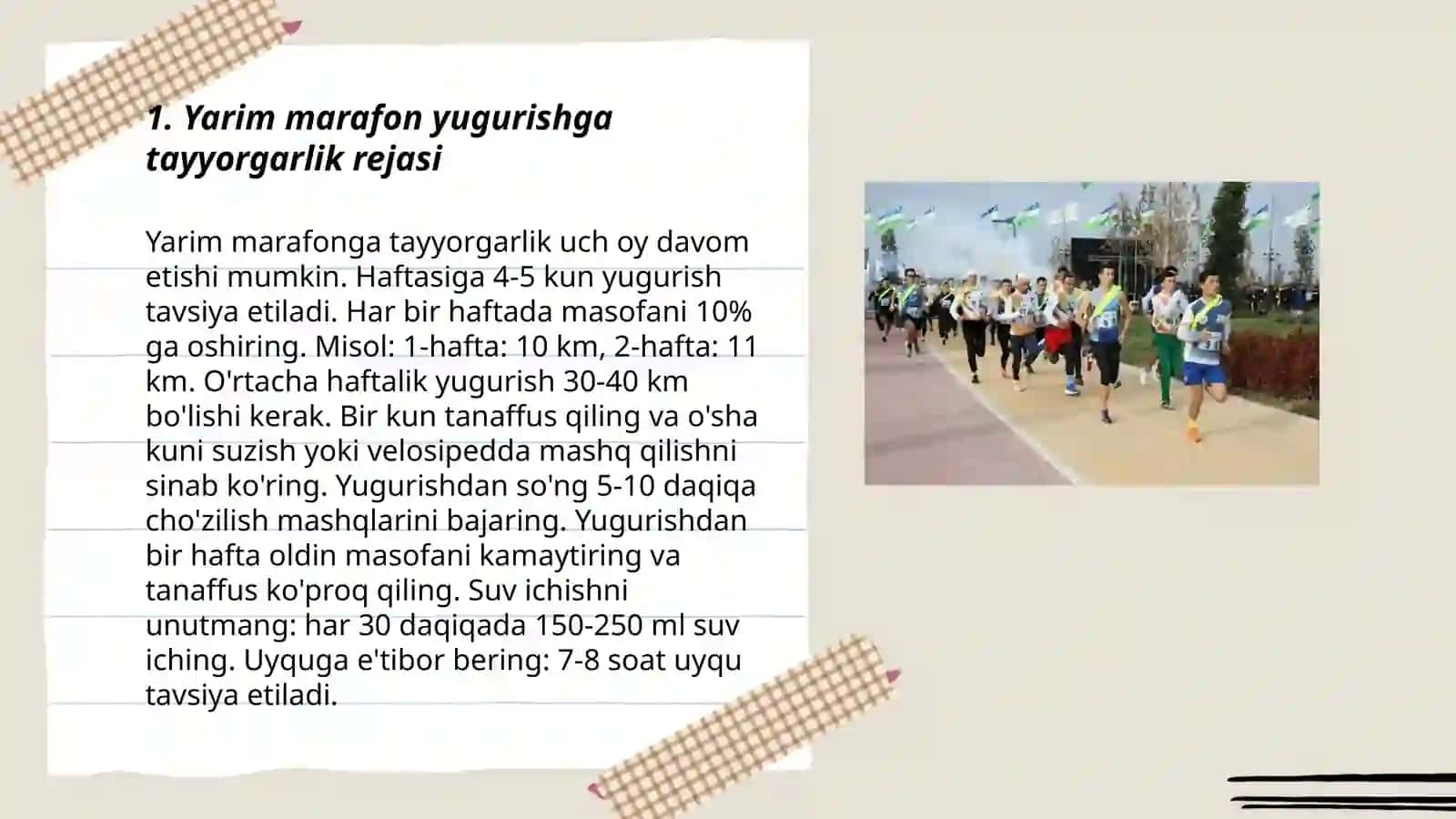 Yarim marafon yugurish metodikasi 3