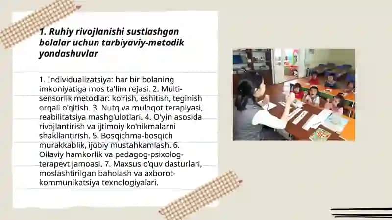 Ruhiy rivojlanishi sustlashgan bolalar ta'lim tarbiyasi 3