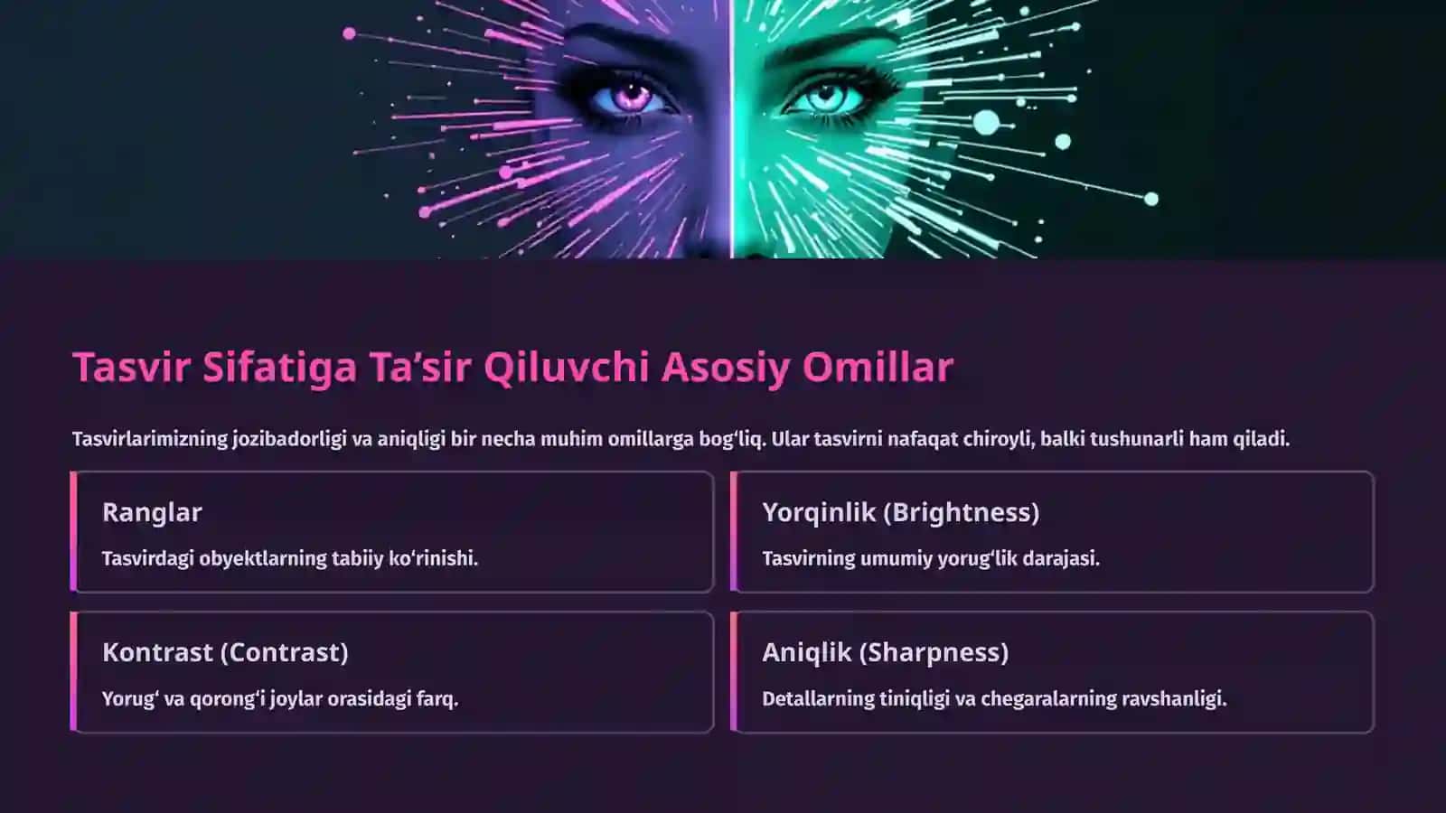 Tasvir Sifatini Boshqarish: Rang, Yorqinlik, Kontrast va Aniqlik 3