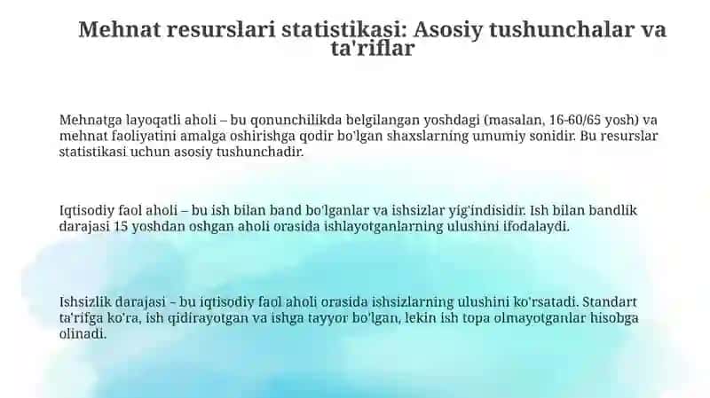 Mehnat resurslari statistikasi 3