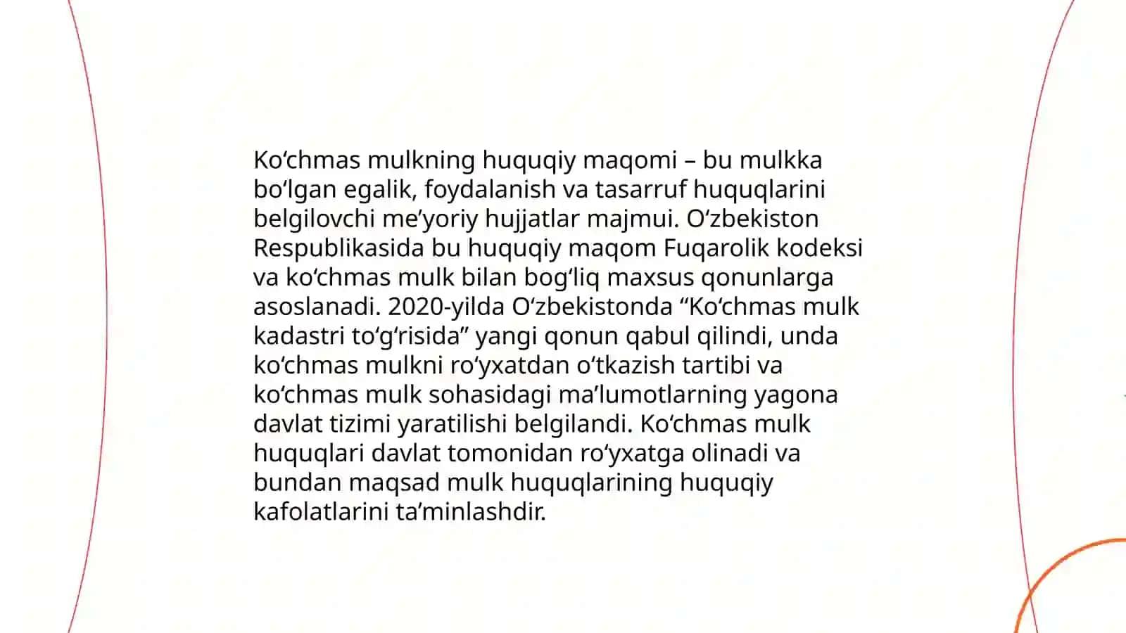 Ko‘chmas mulk ob’ektlari tavsifi va turkumlanishi 3