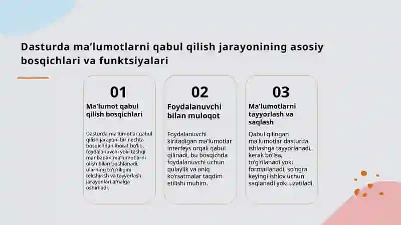 Dasturning kirish-chiqish malumotlari 3