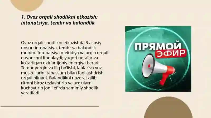 Jonli Efirda Shodlik, Quvonch Lahzalarini So'zda Bayon Etish Mahorati 3