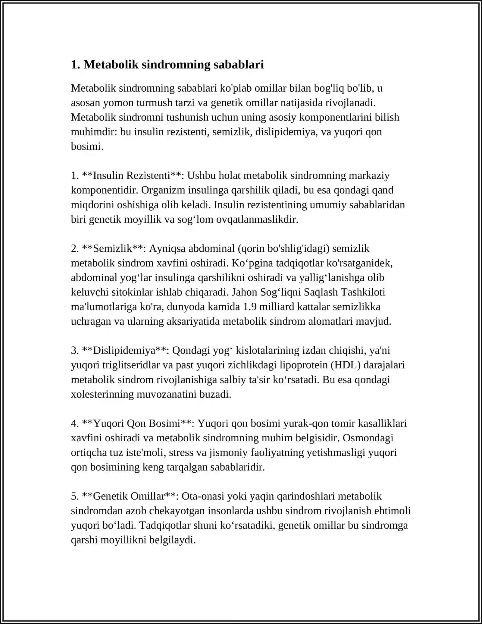METABOLITIK SINDIROM VA 2-TIP QANDLI DIABET 3