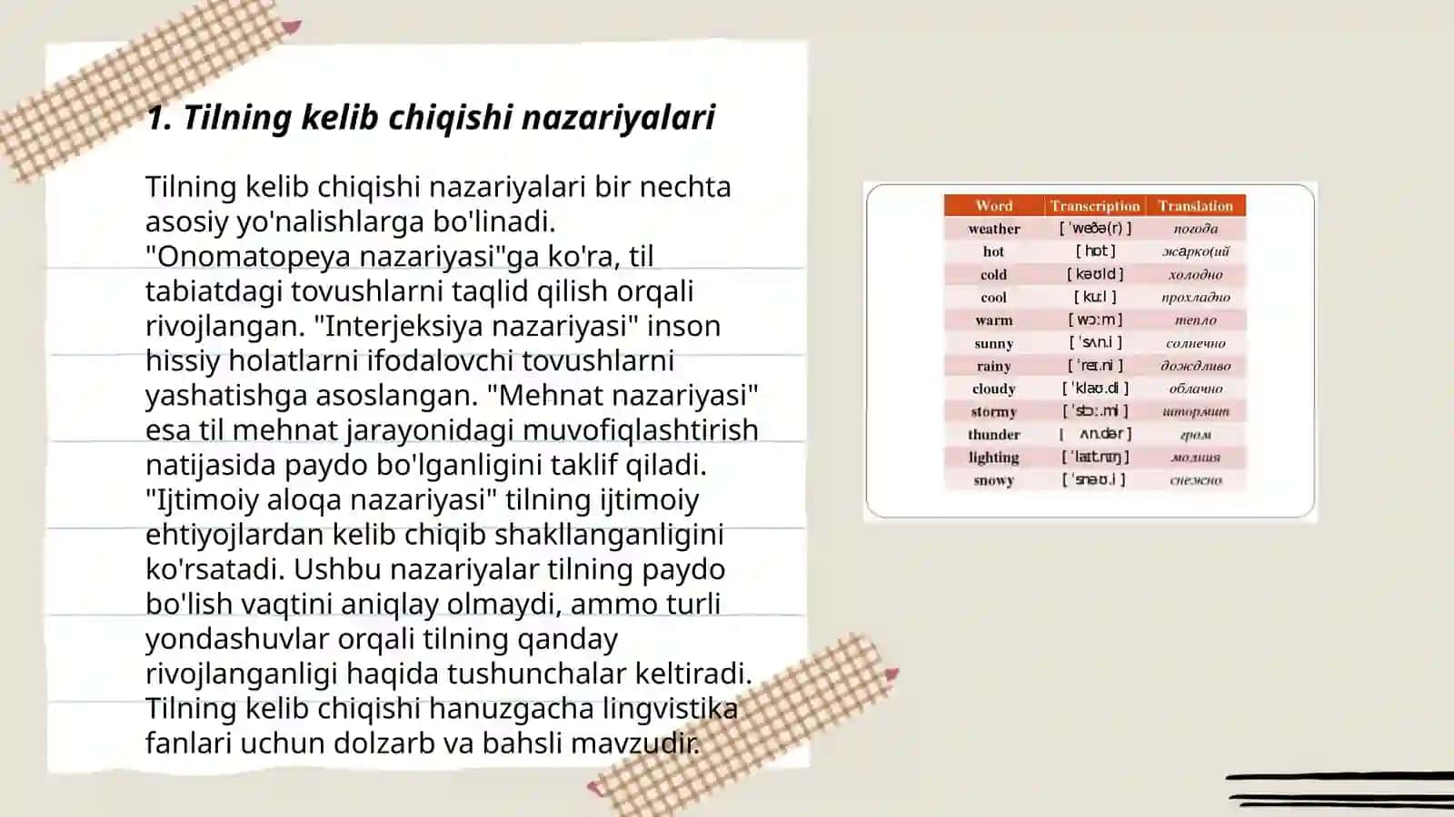 Tilning paydo bulishi haqidagi nazariyalar 3