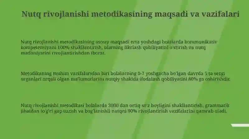 Nutq rivojlanishi metodikasi fanining maqsadi va vazifalari 3