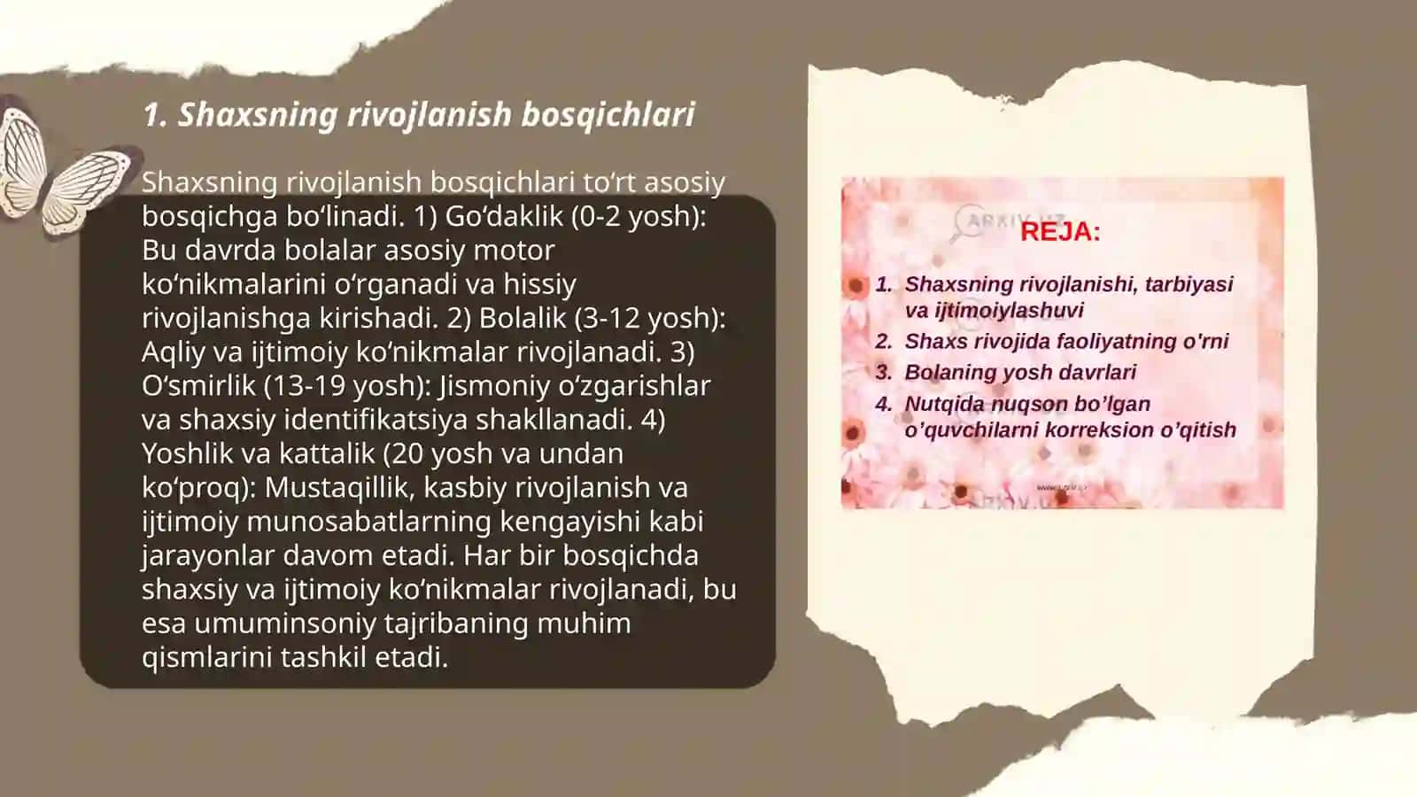 Shaxsning rivojlanishi, tarbiyasi va ijtimoiylashuvi 3
