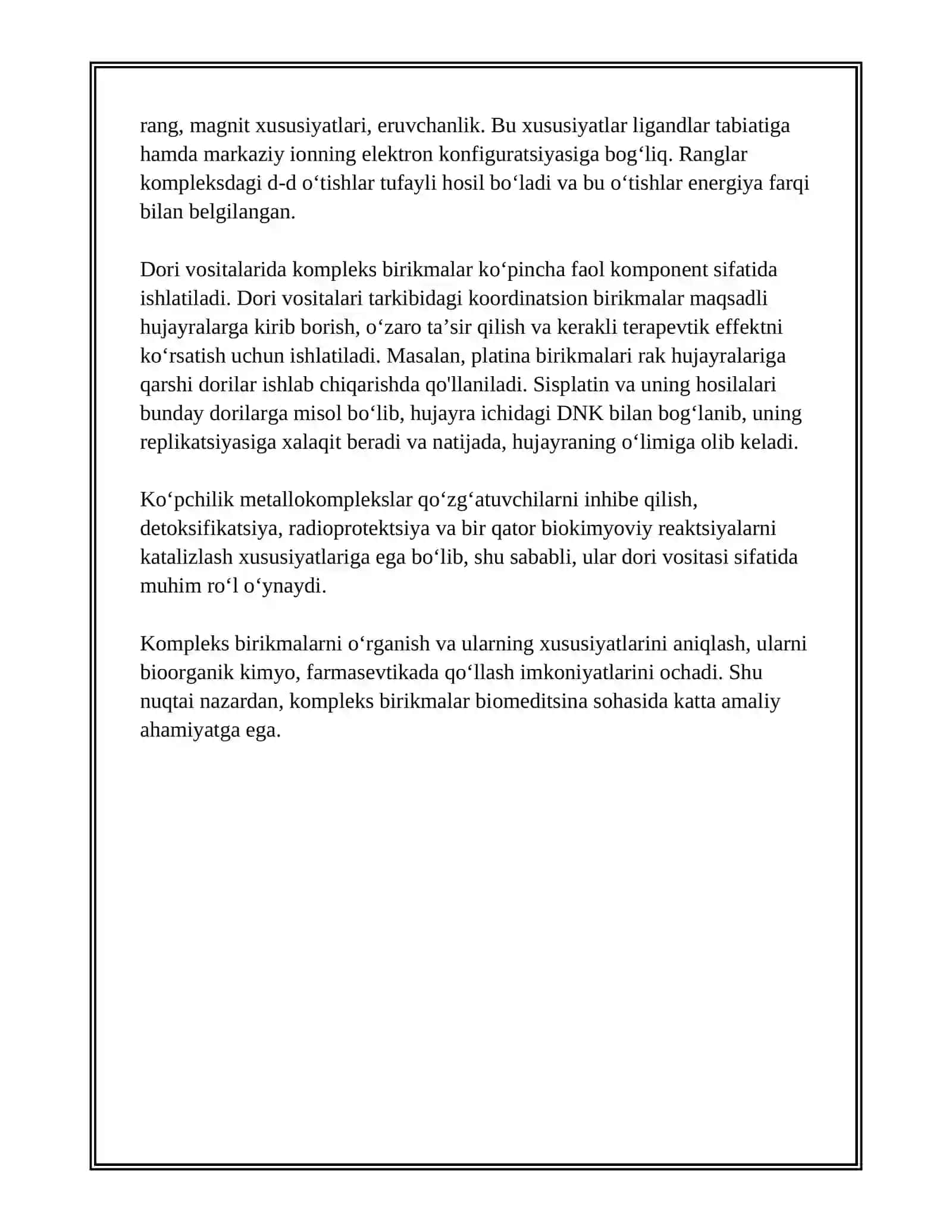 KOMPLEKS BIRIKMALAR VA ULARNING TIBBIYOTDAGI AHAMIYATI 3