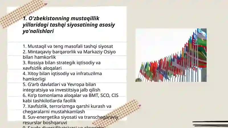 o'zbekiston va jahon hamjamiyati mustaqillik yillarida 3