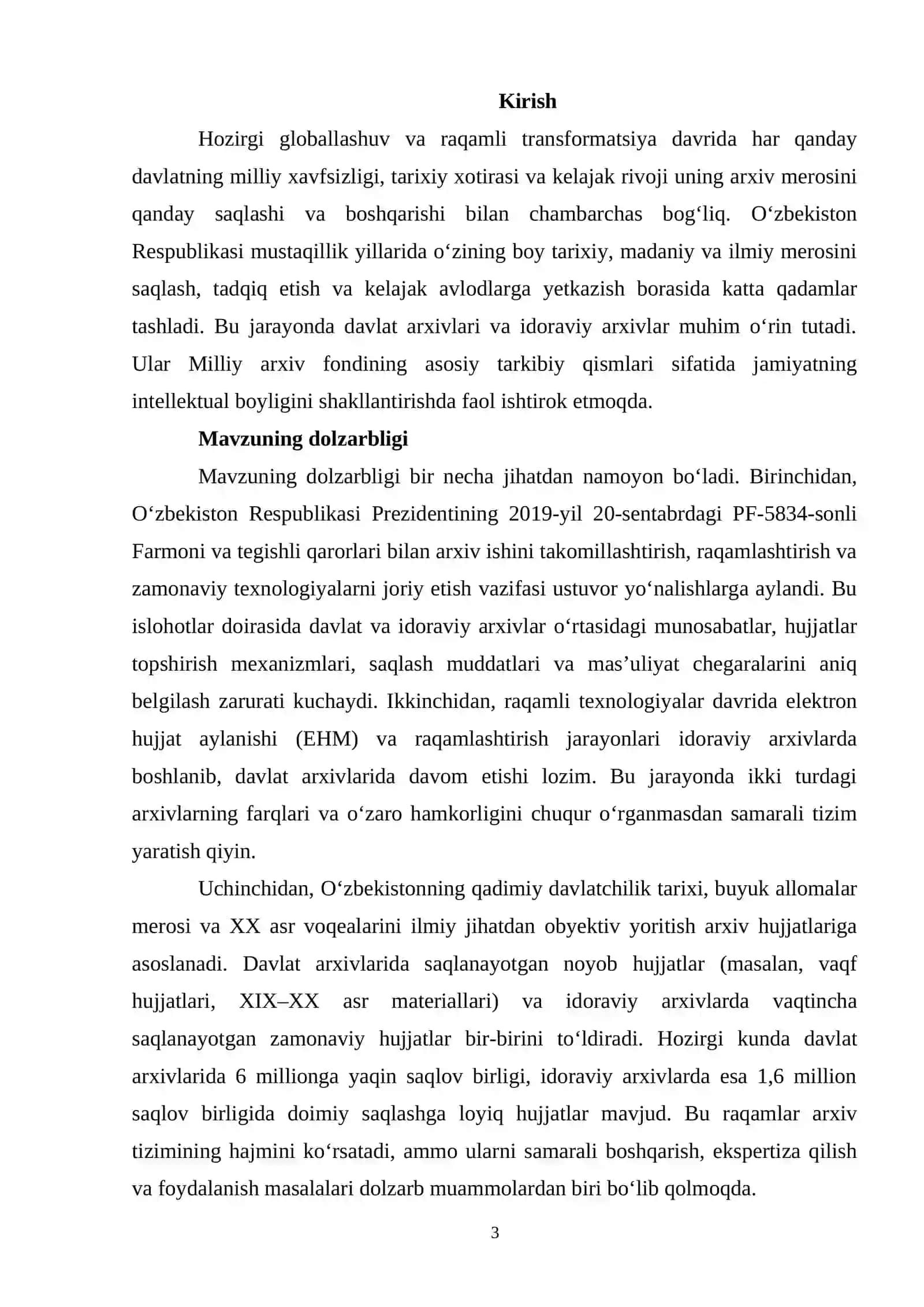 DAVLAT ARXIVLARI VA IDORAVIY ARXIVLAR	FARQLARI 3