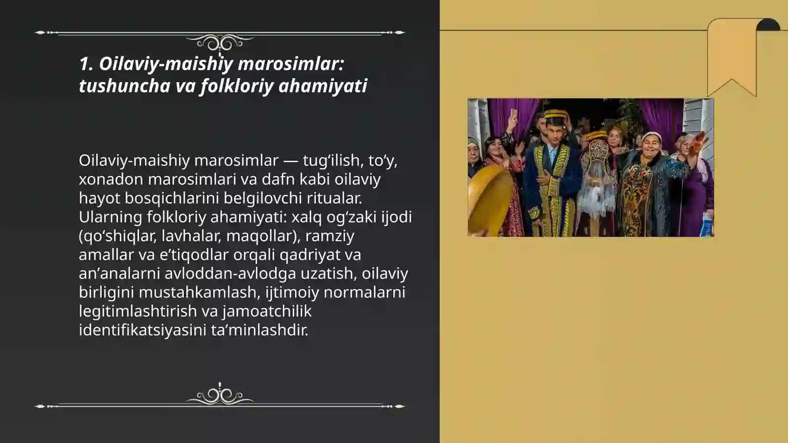Oilaviy-maishi marosimlar folklori haqida taqdimot 3