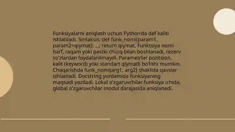 Python dasturlash tilida funktsiyalar bilan ishlash 3