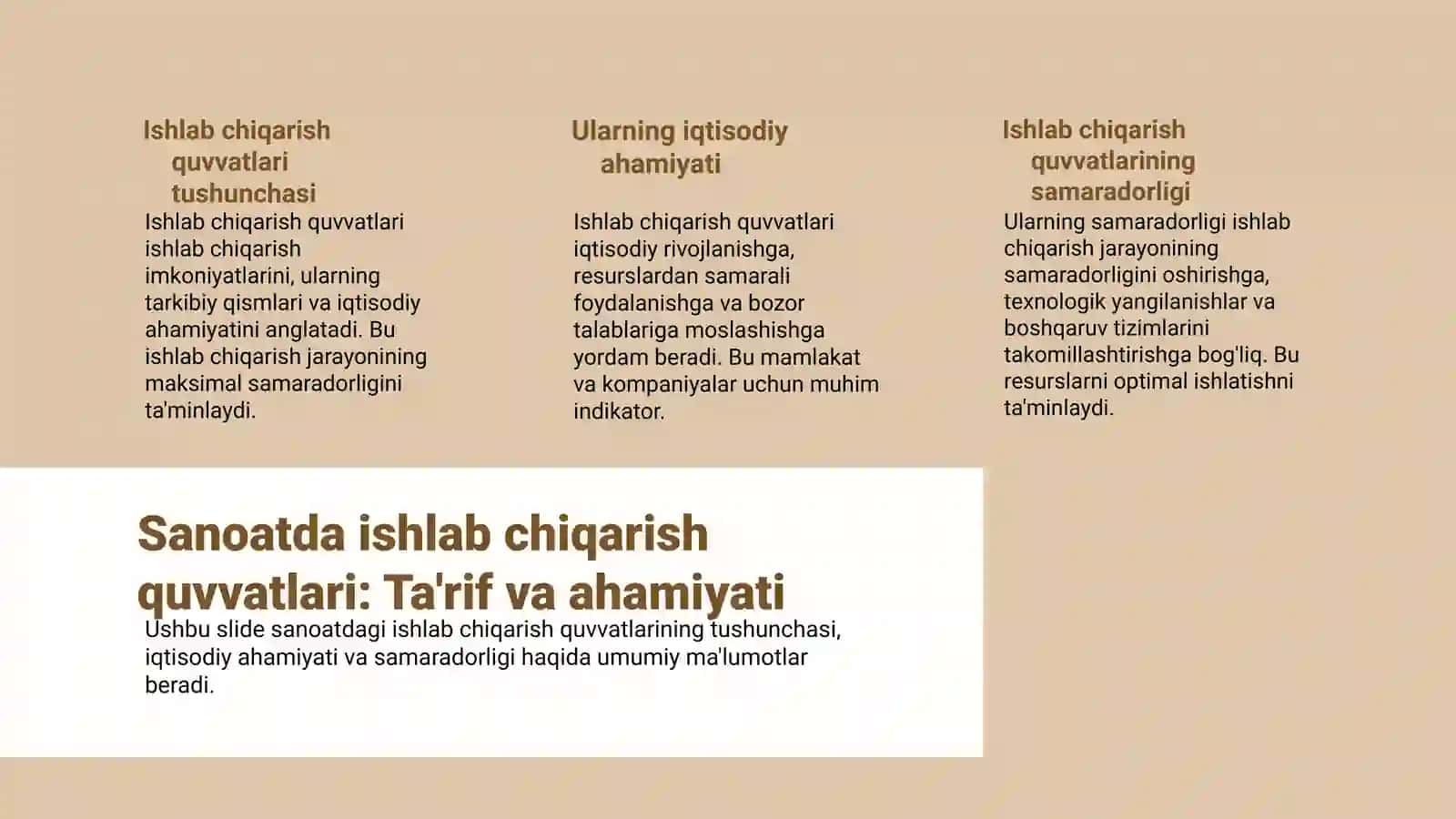 Sanoatda ishlab chiqarish quvvatlarini yaxshilashning iqtisodiy jihatlari 3