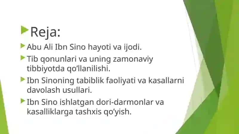 Buxoro davlatidagi tibbiyot. Abu Ali Ibn Sino hayoti va ijodi 3