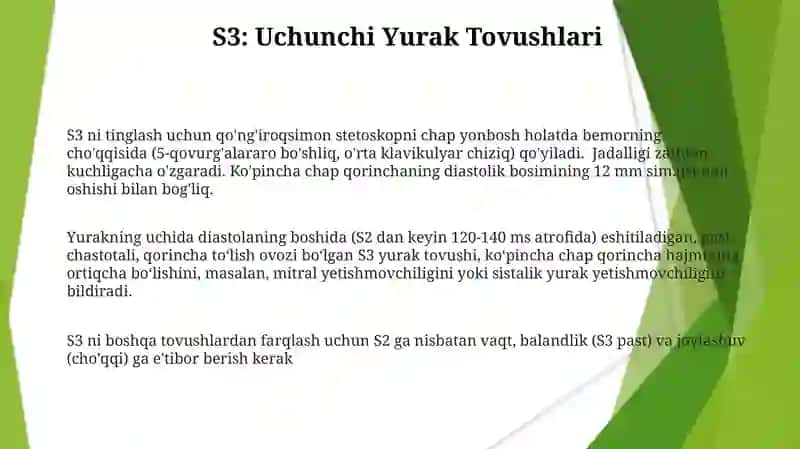 Yurak tovushlarining anormalligi 3