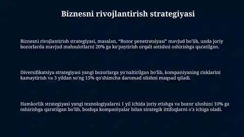 Biznesni rivojlantirish strategiyalari 3