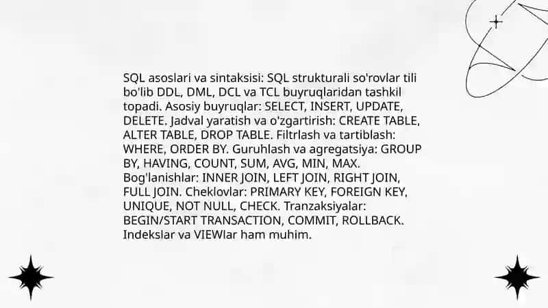 SQL asoslari va sintaksisi 3