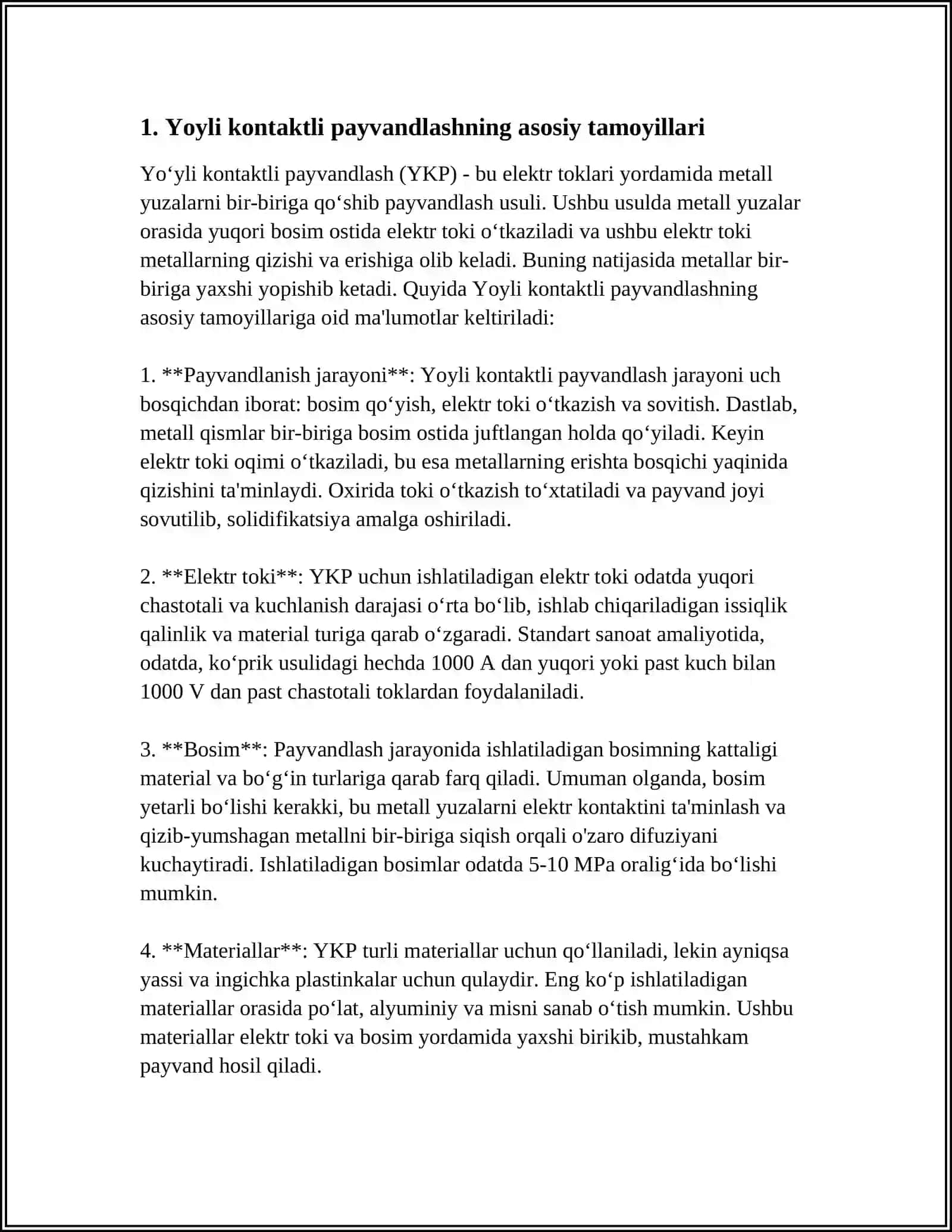 YOYLI KONTAKTLI PAYVANDLASHNI OʻRGANISH 3