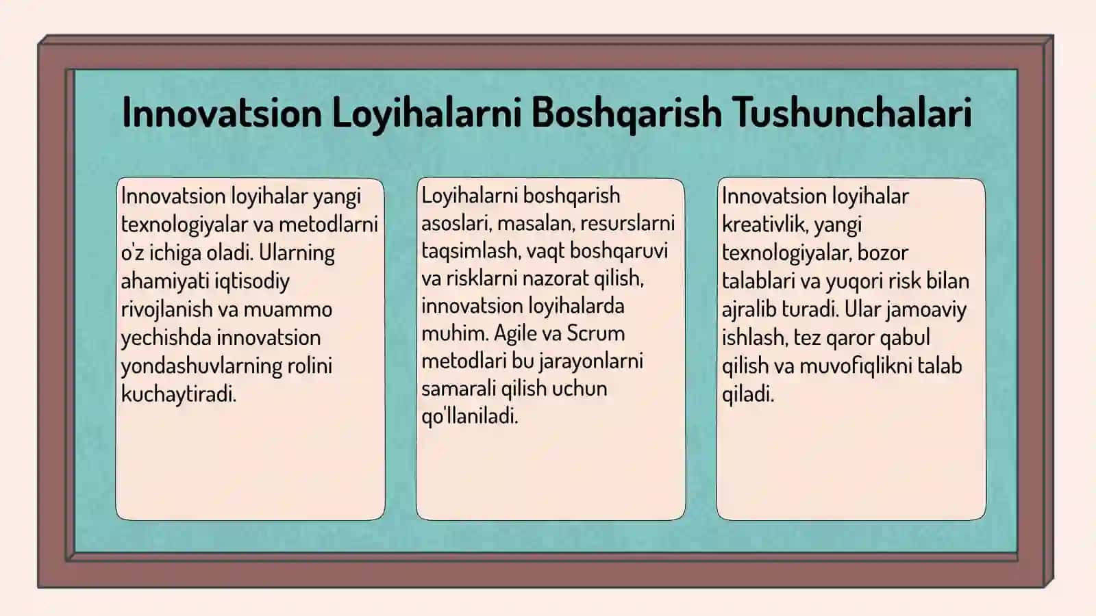 Innovatsion loyihalarni boshqarish 3