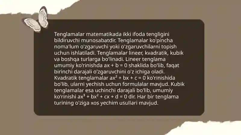 Tenglamalar va ularning turlari 3