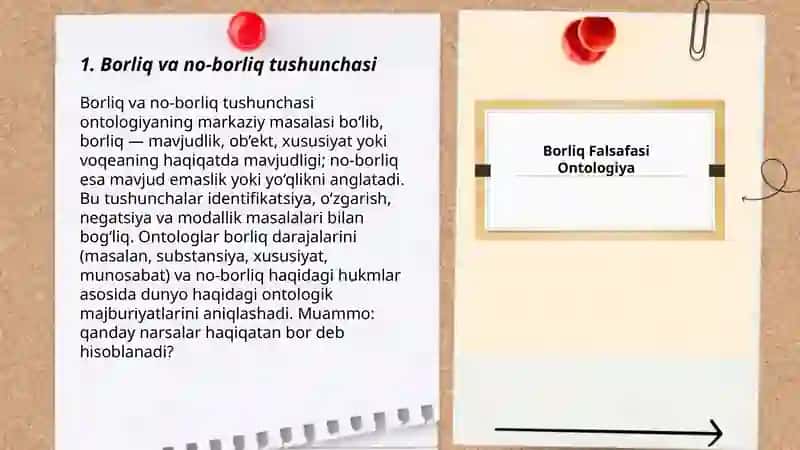 Borliq falsafasi (ontologiya) 3