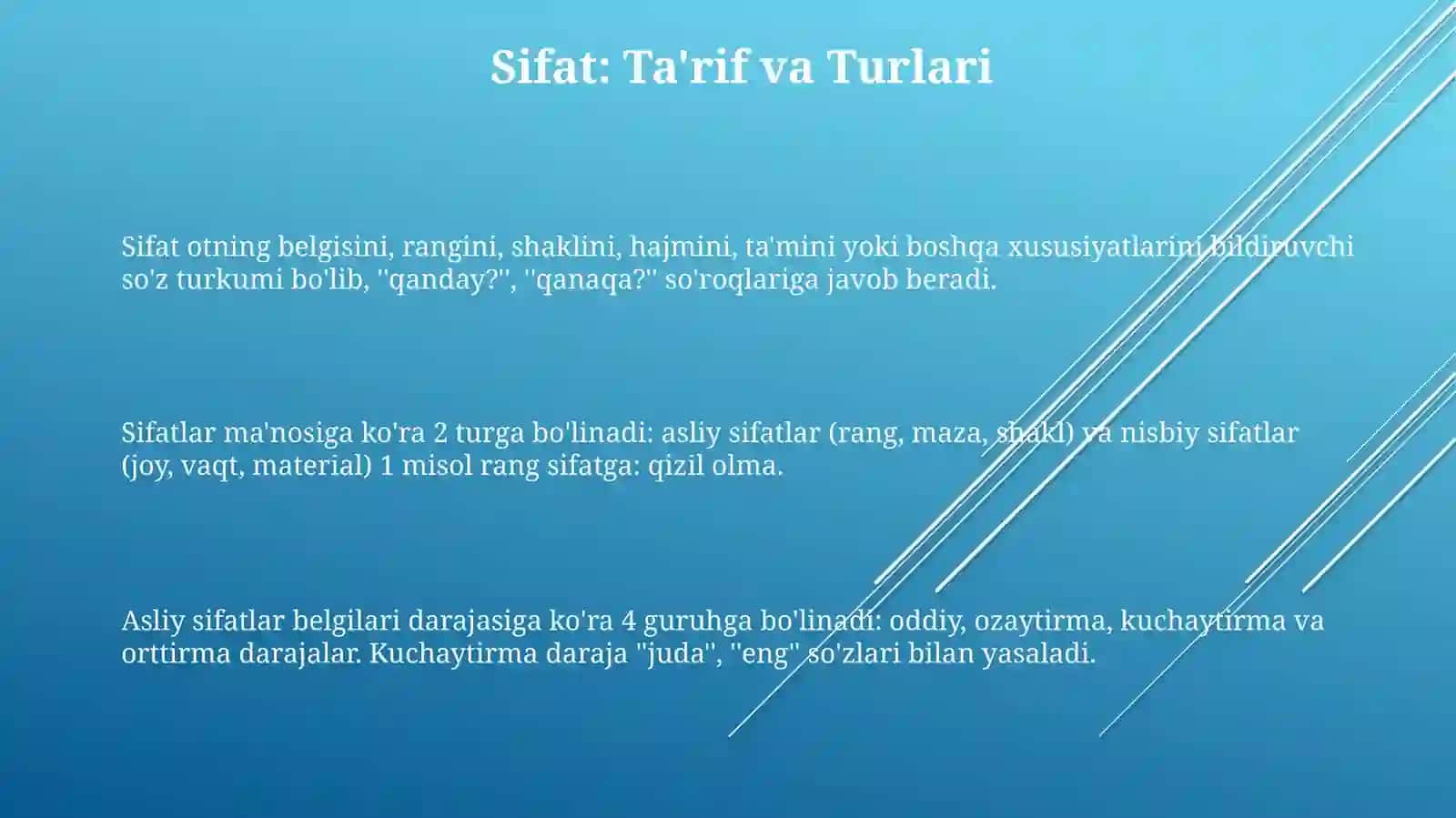 Sifatlar 3