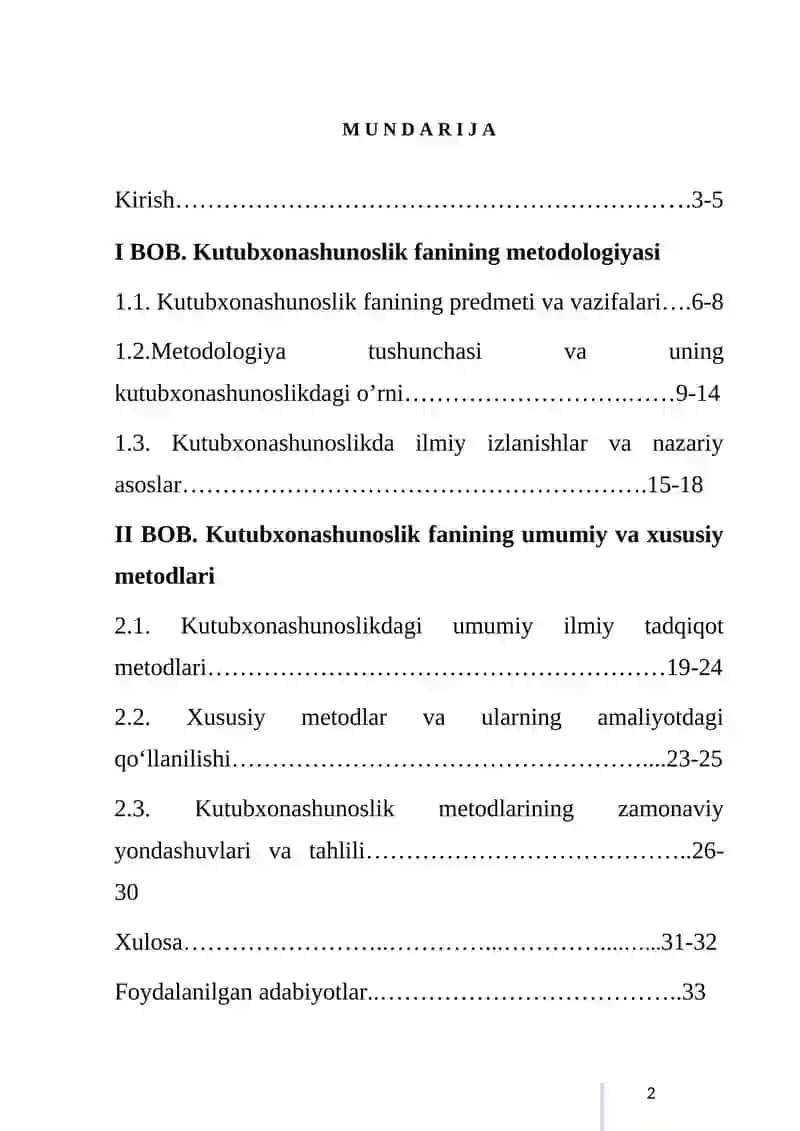 KUTUBXONASHUNOSLIK FANINING METODOLOGIYASI 3