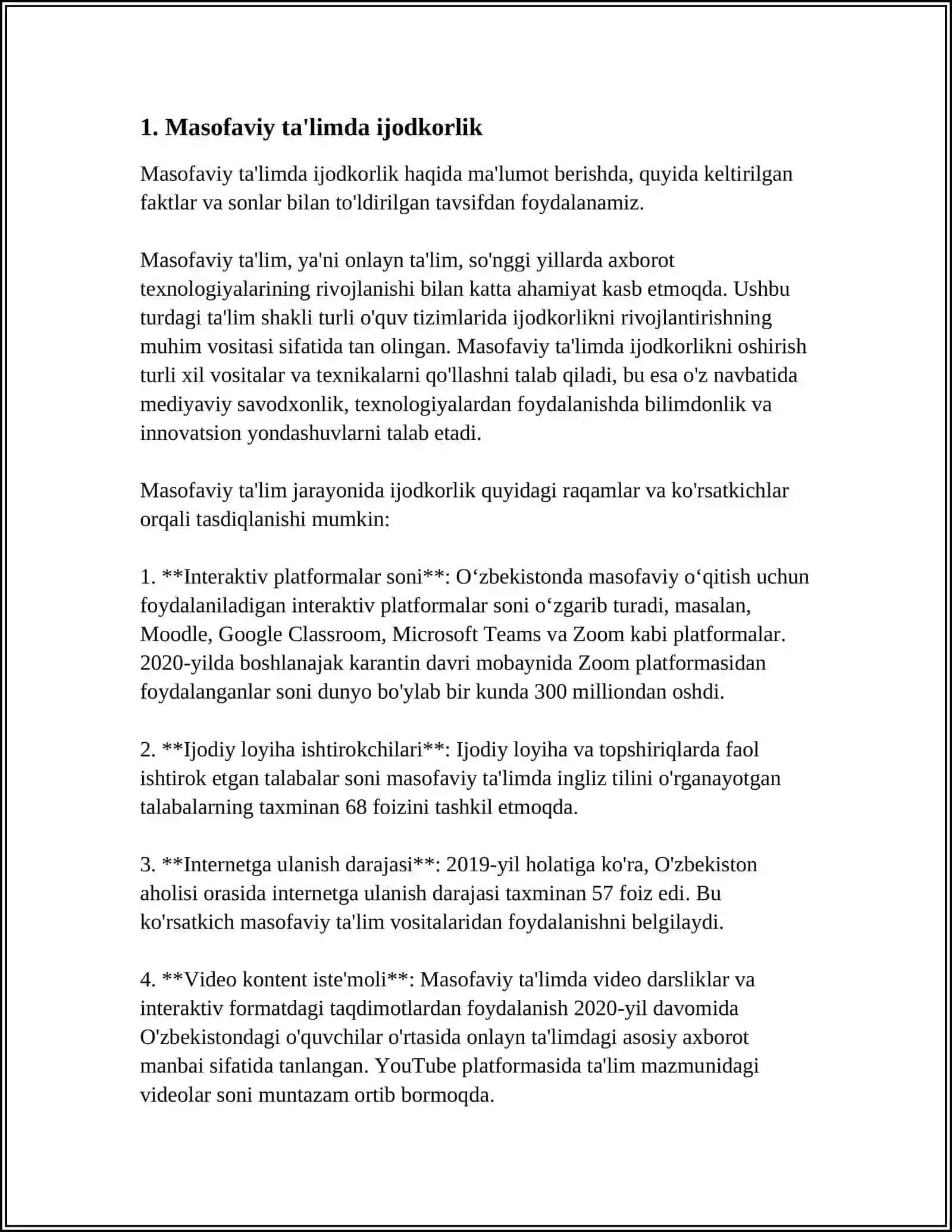 MASOFAVIY TA’LIMDA O’QITUVCHINING KREATIVLIGI 3