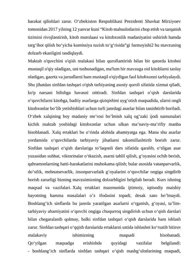 SAVOD ÒRGATISH DAVRIDA SINFDAN TASHQARI ÒQISHNI TASHKIL ETISH 3