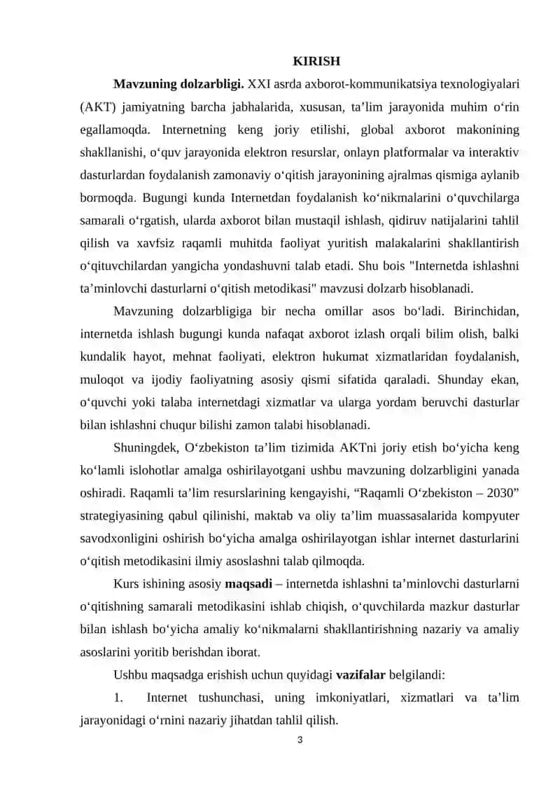 “Internetda ishlashni taʼminlovchi dasturlar” mavzusini oʻqitish metodikasi 3