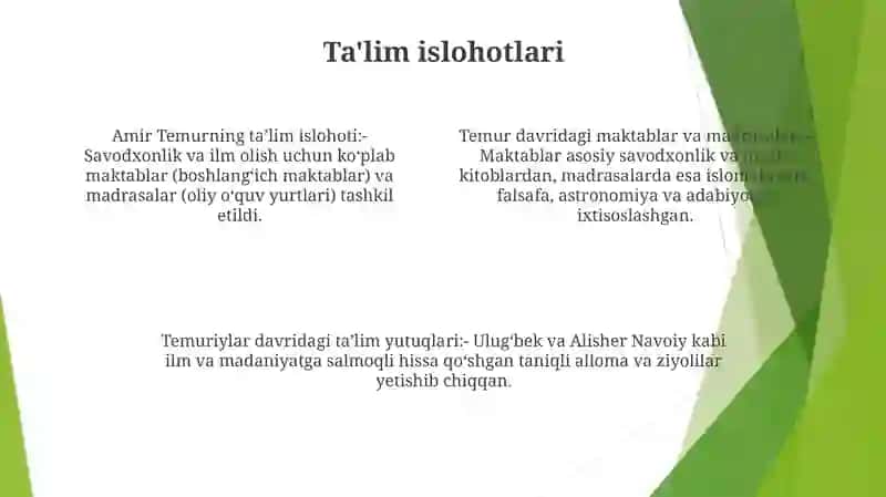 Amir Temur Va Temuriylar Davrida Maktab Va Madrasalar 3