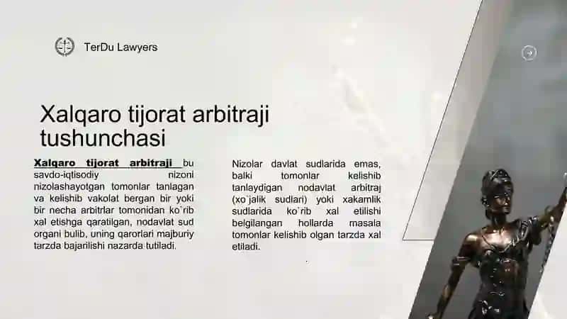 Xalqaro savdo nizolarini xalqaro tijorat arbitrajida hal etish tartibi 3