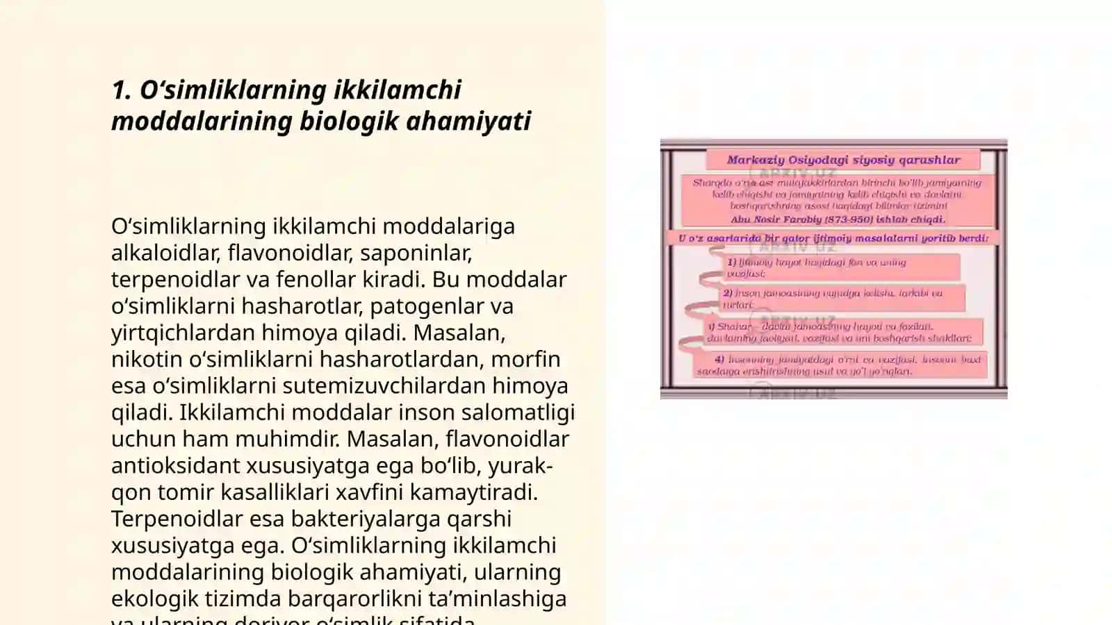 Oʻsimliklarning kelib chiqishi ikkilamchi boʻlgan moddalari 3